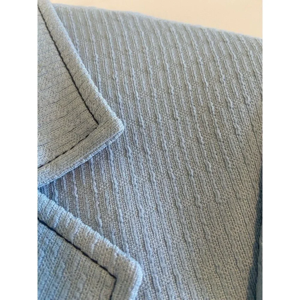 Vintage 1970s 40 R Johnny Carson Suit Jacket – Light Blue‎ 2Btn Polyester Blazer
